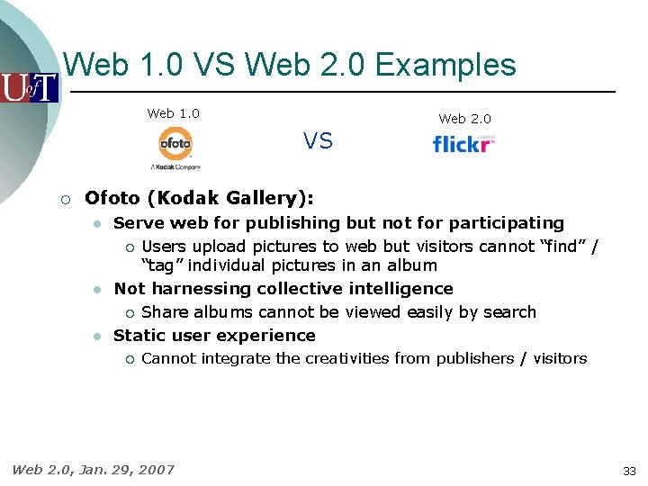 Web 1. 0 VS Web 2. 0 Examples Web 1. 0 Web 2. 0