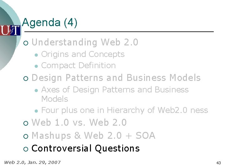 Agenda (4) ¡ Understanding Web 2. 0 l l ¡ Origins and Concepts Compact