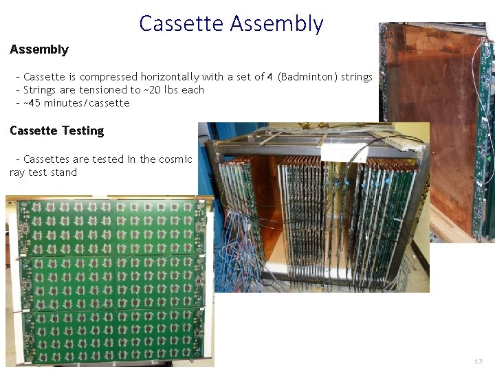 Cassette Assembly - Cassette is compressed horizontally with a set of 4 (Badminton) strings