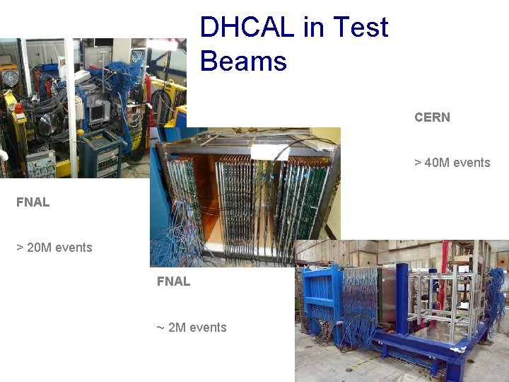 DHCAL in Test Beams CERN > 40 M events FNAL > 20 M events