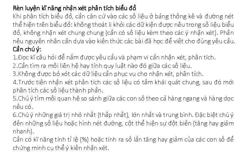 Rèn luyện kĩ năng nhận xét phân tích biểu đồ Khi phân tích biểu
