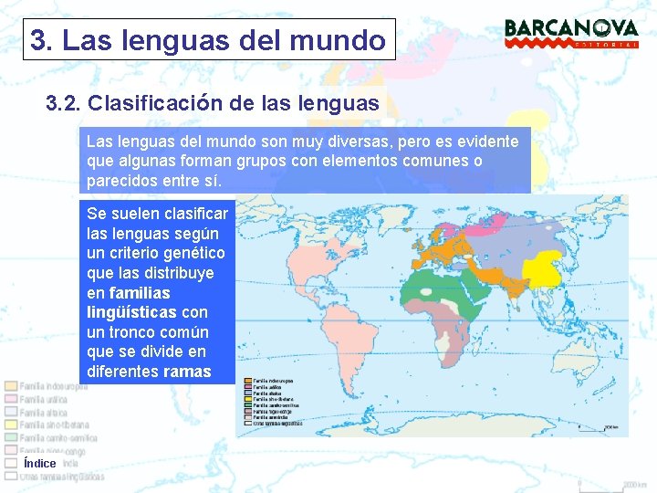 3. Las lenguas del mundo 3. 2. Clasificación de las lenguas Las lenguas del