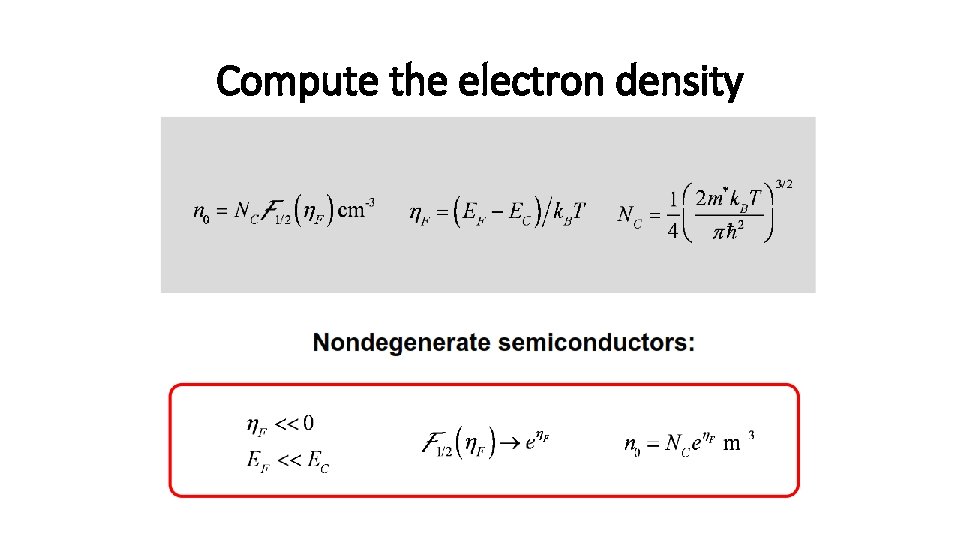 Compute the electron density 