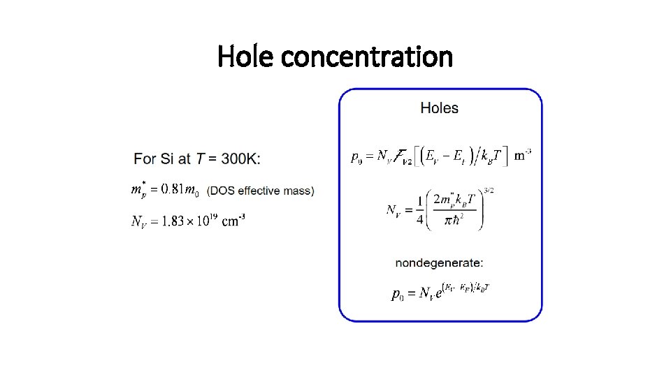 Hole concentration 