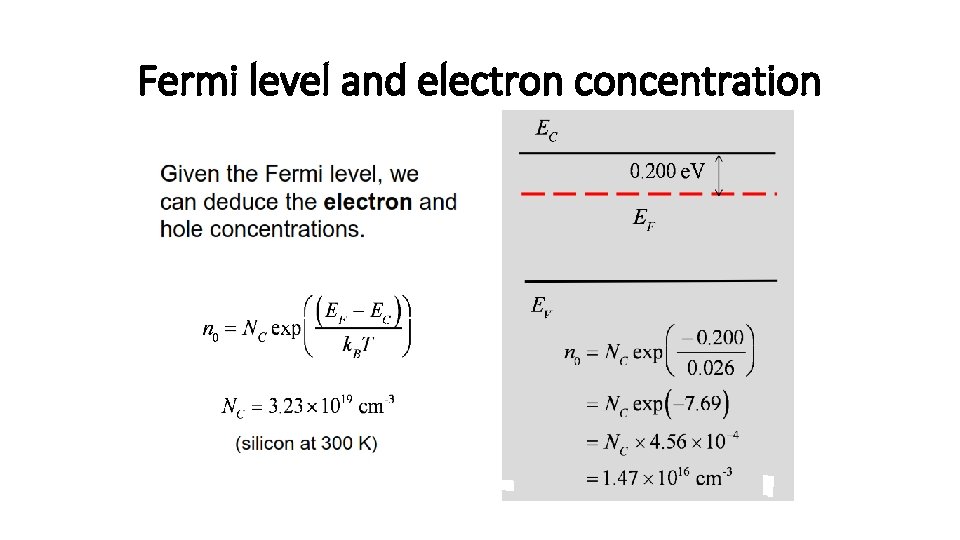 Fermi level and electron concentration 