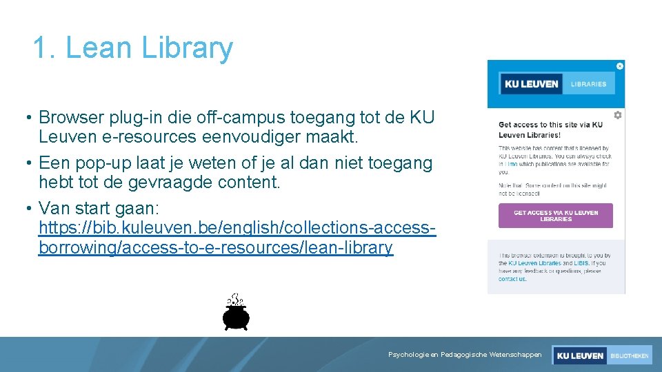 1. Lean Library • Browser plug-in die off-campus toegang tot de KU Leuven e-resources