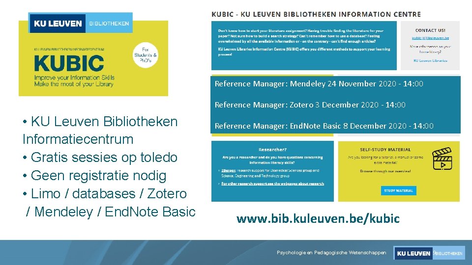 Reference Manager: Mendeley 24 November 2020 - 14: 00 Reference Manager: Zotero 3 December