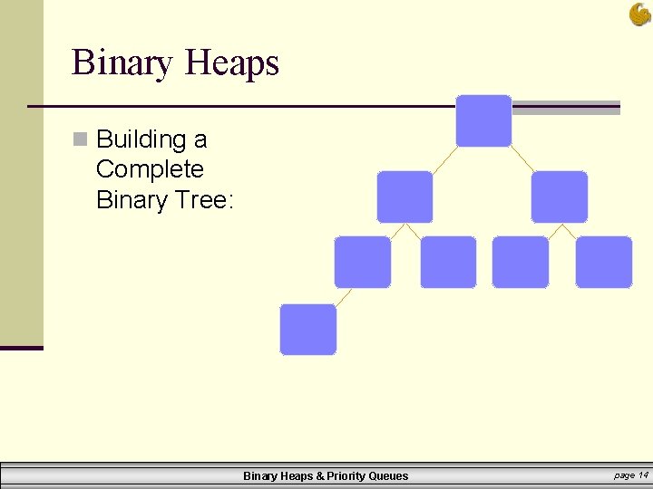Binary Heaps n Building a Complete Binary Tree: Binary Heaps & Priority Queues page