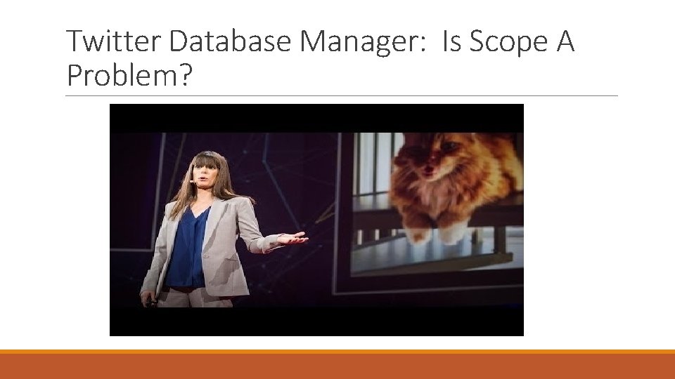 Twitter Database Manager: Is Scope A Problem? 