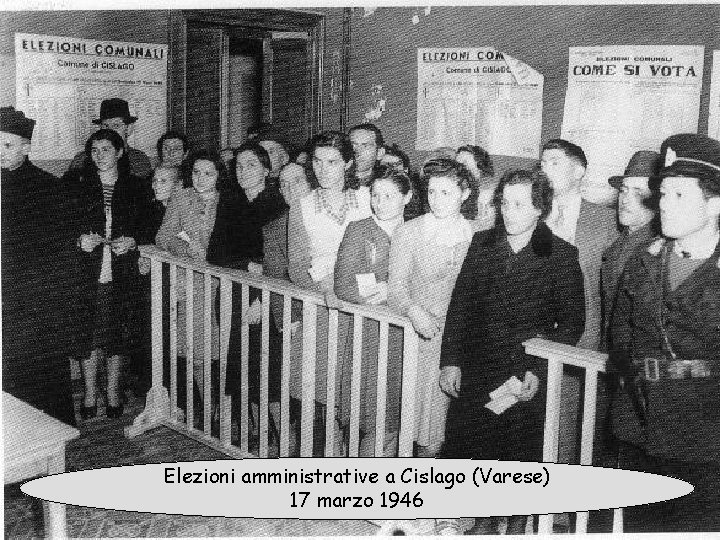 Elezioni amministrative a Cislago (Varese) 17 marzo 1946 