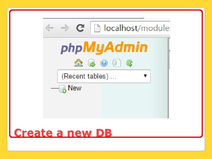 Create a new DB 