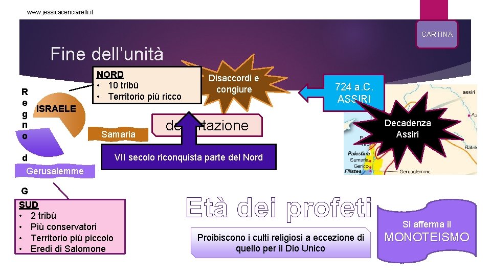 www. jessicacenciarelli. it CARTINA Fine dell’unità R e ISRAELE g n o NORD •