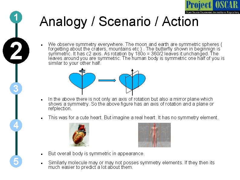 1 2 Analogy / Scenario / Action We observe symmetry everywhere. The moon and