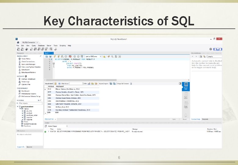 Key Characteristics of SQL 6 