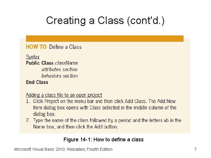 Creating a Class (cont'd. ) Figure 14 -1: How to define a class Microsoft