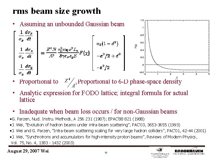 rms beam size growth • Assuming an unbounded Gaussian beam • Proportional to 6