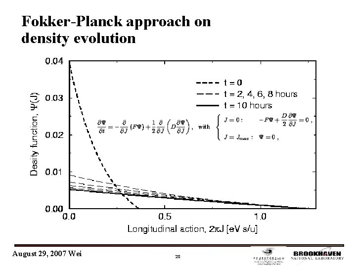 Fokker-Planck approach on density evolution August 29, 2007 Wei 20 