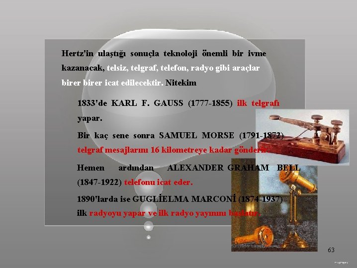 Hertz'in ulaştığı sonuçla teknoloji önemli bir ivme kazanacak, telsiz, telgraf, telefon, radyo gibi araçlar