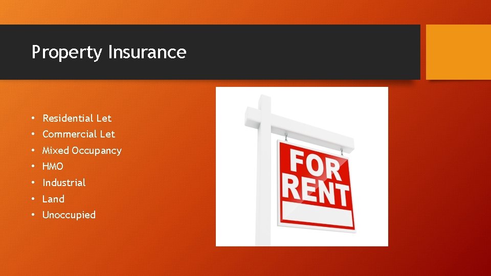 Property Insurance • Residential Let • Commercial Let • Mixed Occupancy • HMO •
