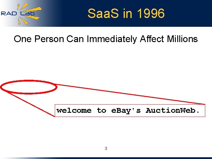 Saa. S in 1996 One Person Can Immediately Affect Millions welcome to e. Bay's