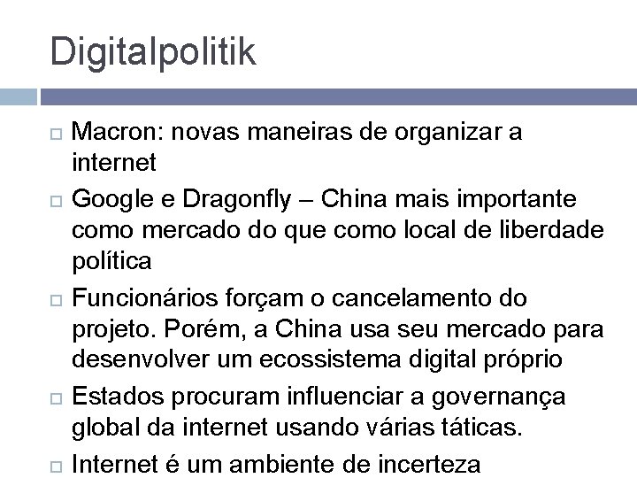Digitalpolitik Macron: novas maneiras de organizar a internet Google e Dragonfly – China mais