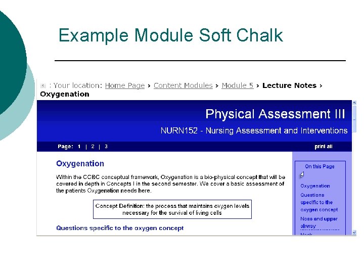 Example Module Soft Chalk 