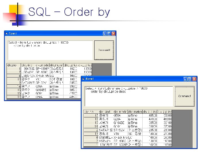 SQL – Order by SQL – Order by