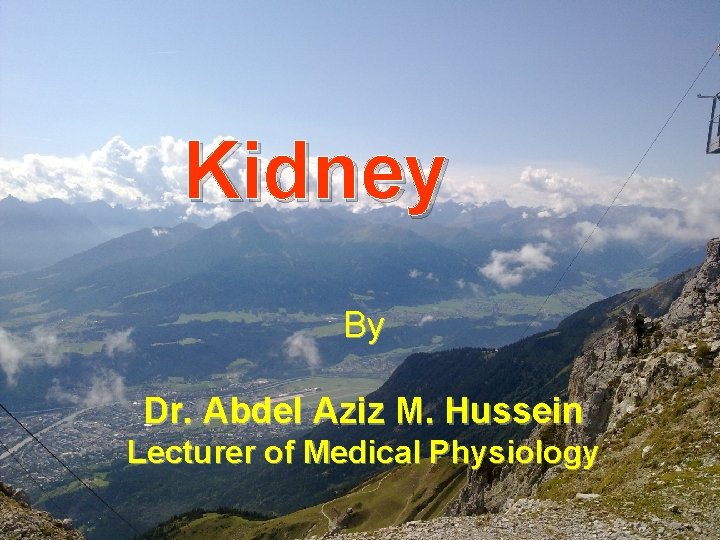 Kidney By Dr. Abdel Aziz M. Hussein Lecturer of Medical Physiology 