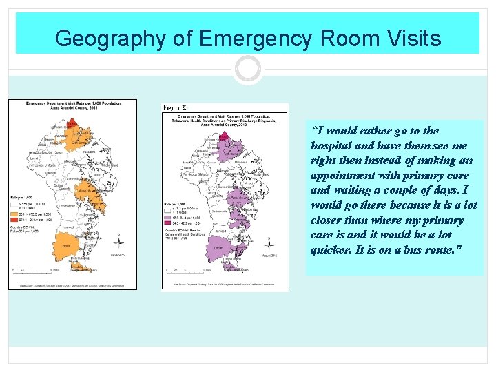 Geography of Emergency Room Visits “I would rather go to the hospital and have