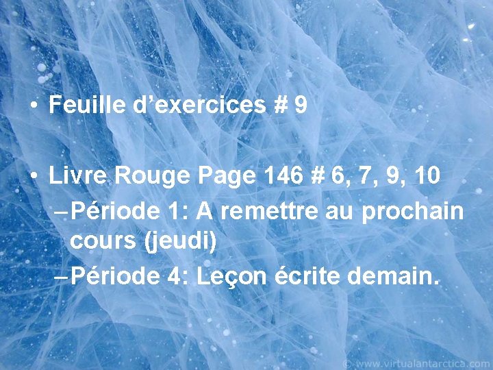  • Feuille d’exercices # 9 • Livre Rouge Page 146 # 6, 7,
