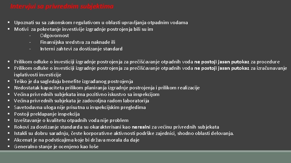 Intervjui sa privrednim subjektima § Upoznati su sa zakonskom regulativom u oblasti upravljanja otpadnim