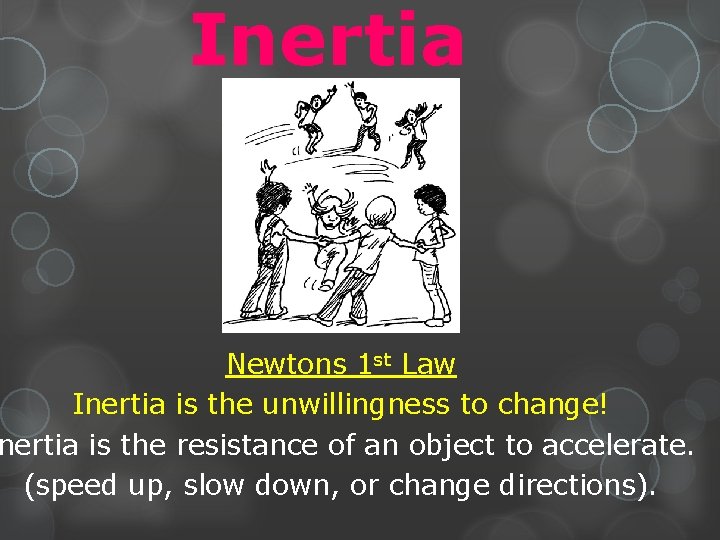 Inertia Newtons 1 st Law Inertia is the unwillingness to change! nertia is the