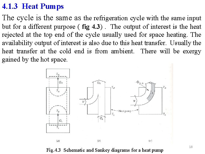 4. 1. 3 Heat Pumps The cycle is the same as the refrigeration cycle