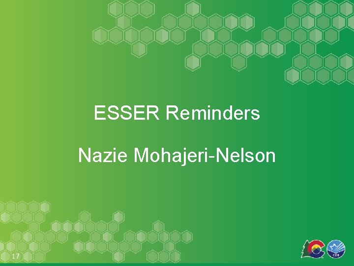 ESSER Reminders Nazie Mohajeri-Nelson 17 