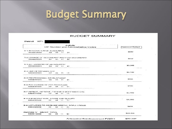 Budget Summary 