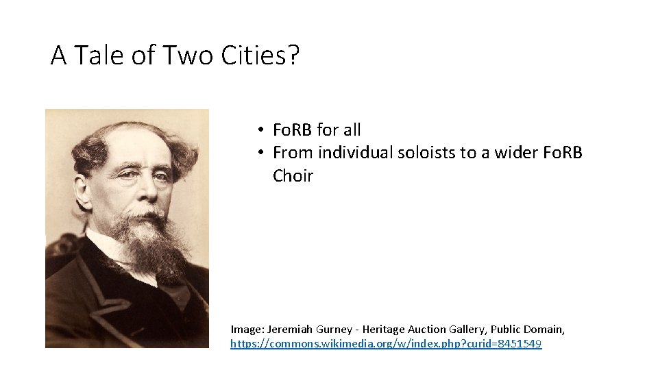A Tale of Two Cities? • Fo. RB for all • From individual soloists