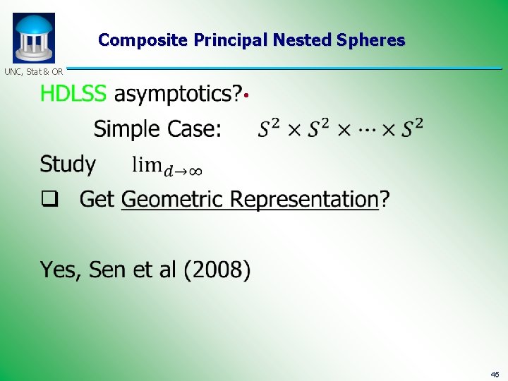 Composite Principal Nested Spheres UNC, Stat & OR • 45 