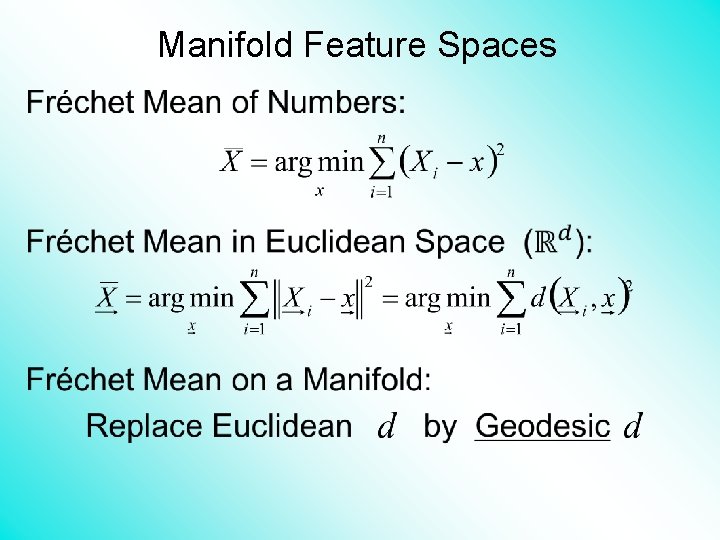 Manifold Feature Spaces • 