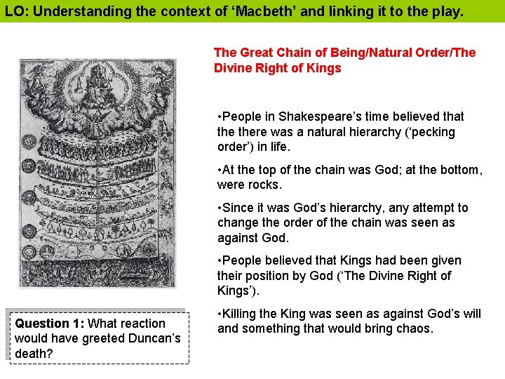 LO: Understanding the context of ‘Macbeth’ and linking it to the play. The Great