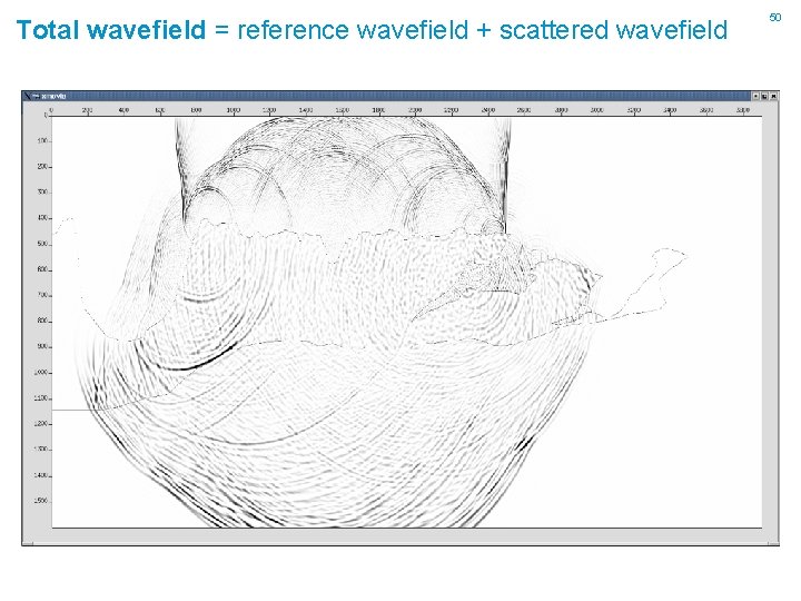 Total wavefield = reference wavefield + scattered wavefield 50 