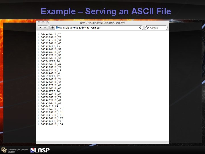 Example – Serving an ASCII File Example – Serving an ASCII File