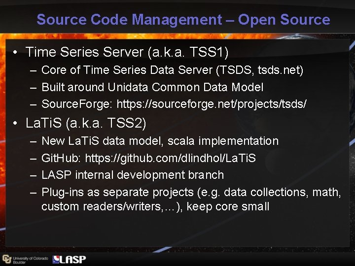 Source Code Management – Open Source • Time Series Server (a. k. a. TSS Source Code Management – Open Source • Time Series Server (a. k. a. TSS