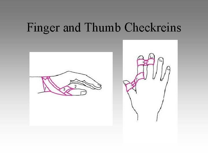 Finger and Thumb Checkreins 