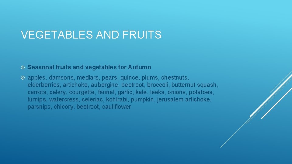 VEGETABLES AND FRUITS Seasonal fruits and vegetables for Autumn apples, damsons, medlars, pears, quince,