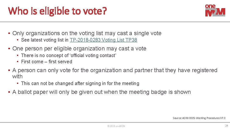 Who is eligible to vote? • Only organizations on the voting list may cast