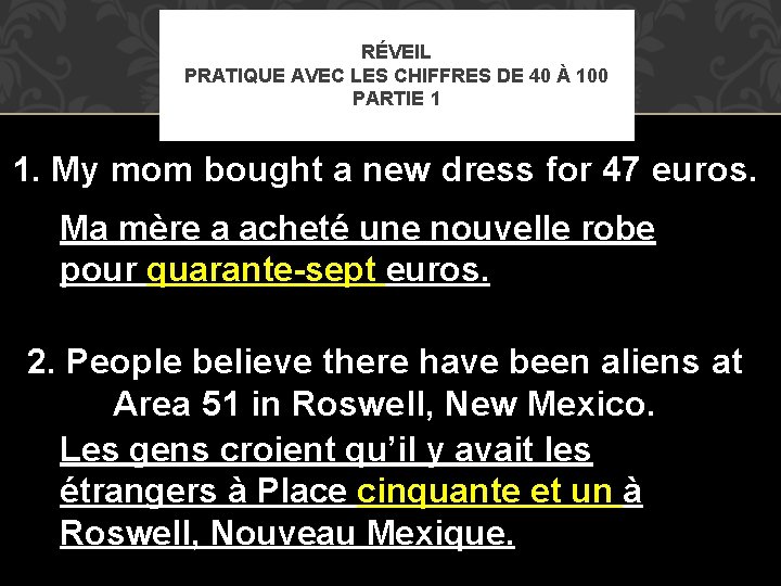 RÉVEIL PRATIQUE AVEC LES CHIFFRES DE 40 À 100 PARTIE 1 1. My mom