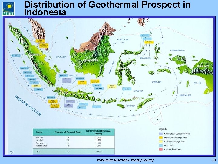 Distribution of Geothermal Prospect in Indonesian Renewable Energy Society 10 