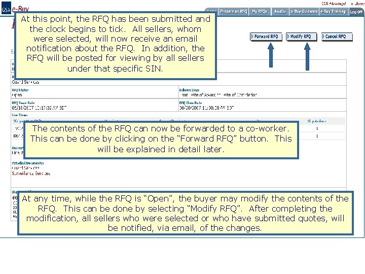 At this point, the RFQ has been submitted and the clock begins to tick.