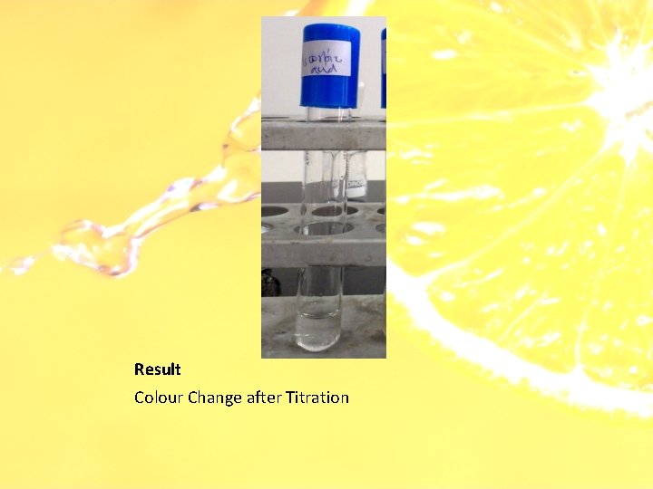 Result Colour Change after Titration 