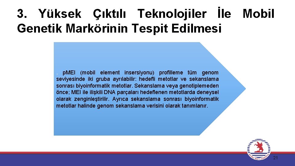 3. Yüksek Çıktılı Teknolojiler İle Mobil Genetik Markörinin Tespit Edilmesi . p. MEI (mobil